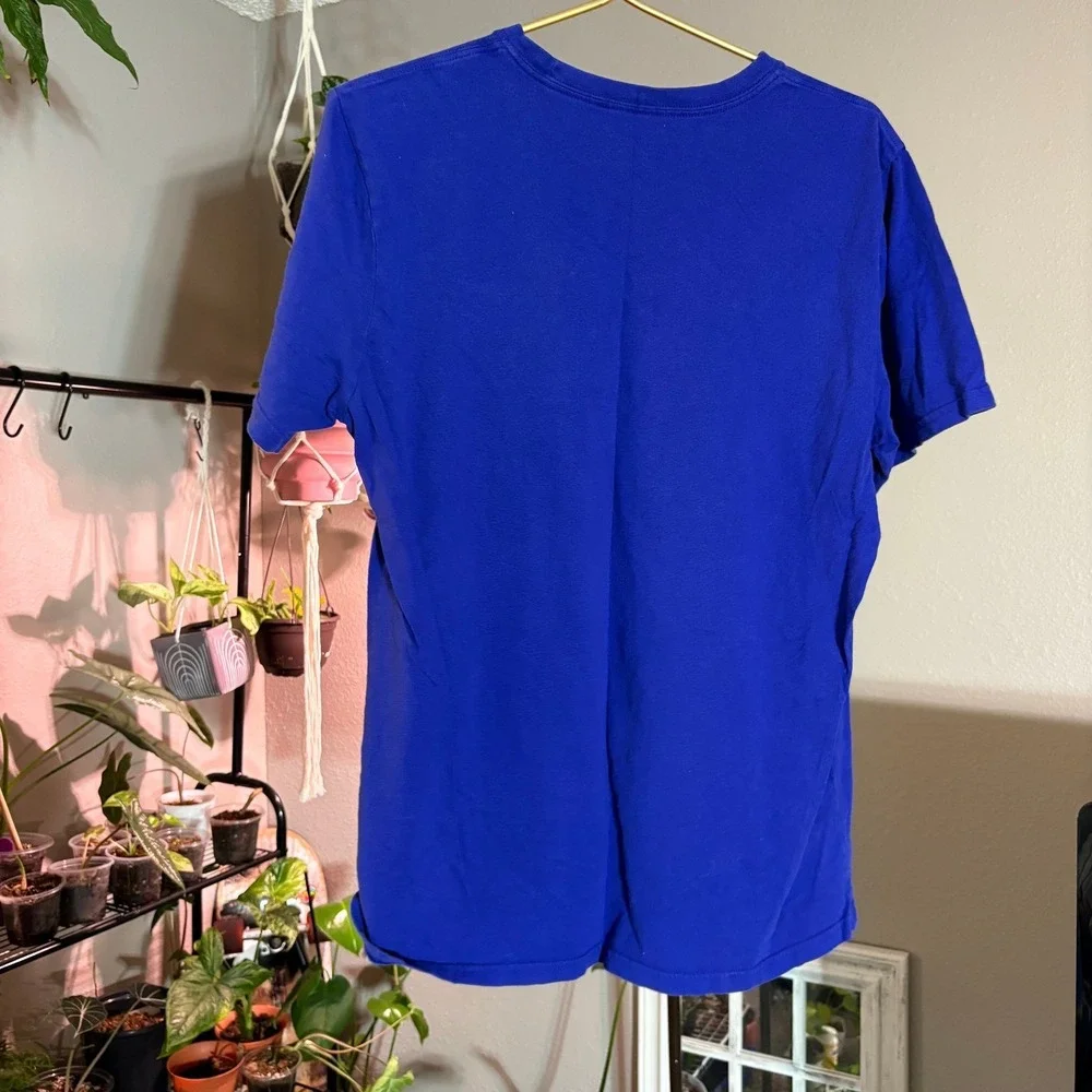 The North Face T Shirt Mens Blue Short Sleeve Logo‎ Graphic Crew Neck Tee L